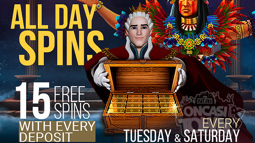 キングビリーカジノ：「All Day Spins」毎週火・土に15回のフリースピンをプレゼント！